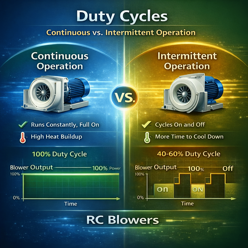 Understanding Duty Cycles: Continuous vs. Intermittent Operation for RC Blowers