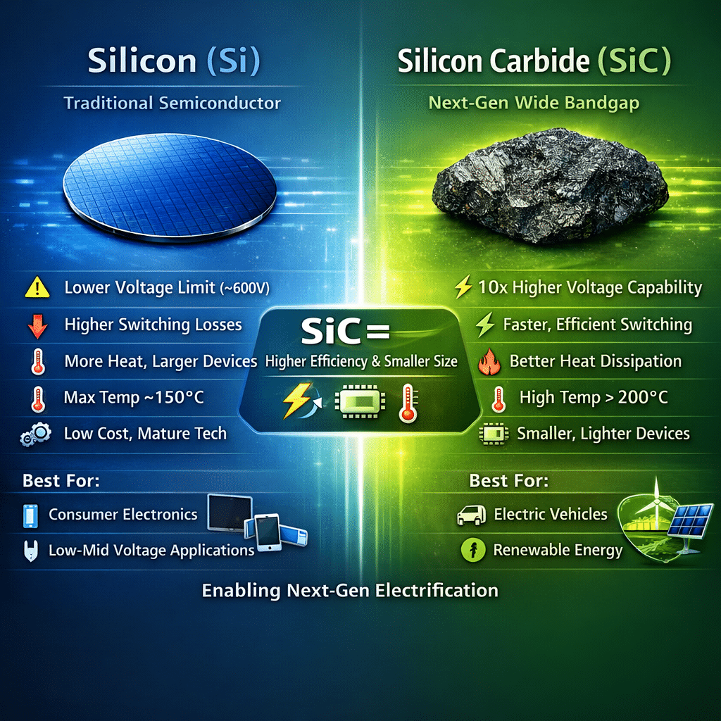 Comparing Switching Losses in Silicon vs. Silicon Carbide Devices