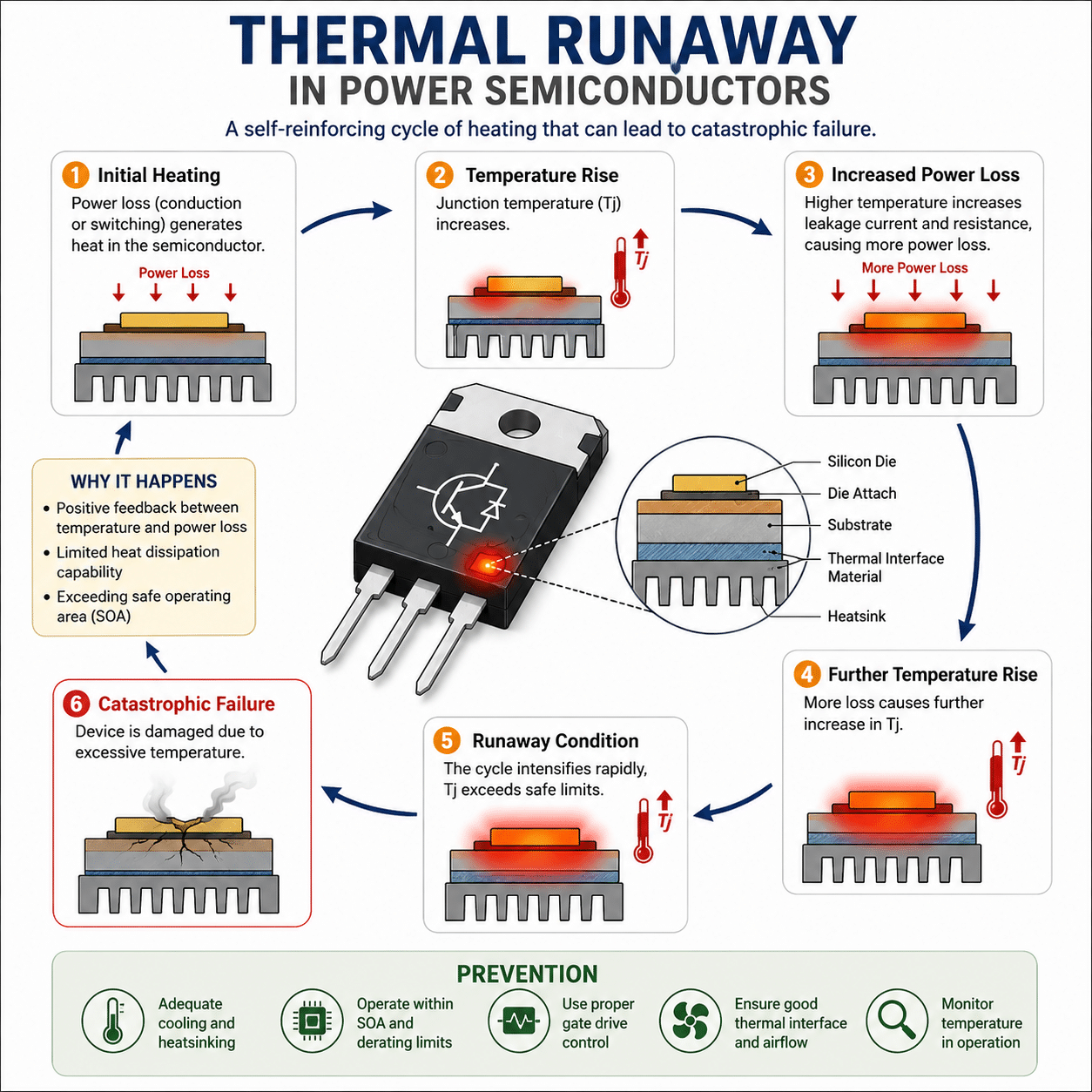 Thermal Runaway in Power Semiconductors: Causes, Risks, and Prevention