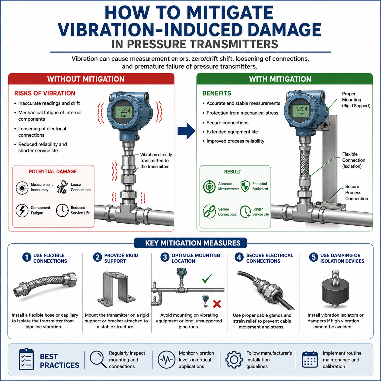 How to Mitigate Vibration-Induced Damage in Pressure Transmitters